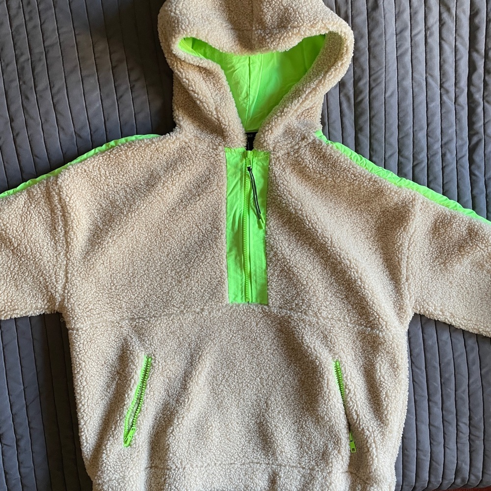 teddy bear half zip hoodie
